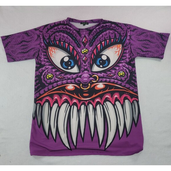 Dolls Kill Club Exx Neon Nightmares Oversized Graphic Tee Shirt Size Small - Picture 1 of 12